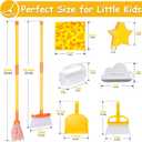 Masthome Kids Cleaning Set, 8 Piece Cleaning Toys Set, Includes Mop, Broom, Brush, Dustpan, Microfiber Cloth, Cleaning Sponge, Squeegee, Window Scraper, Pretend Play Toys for Girls Boys - Yellow