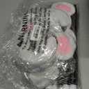 3 Set Mice Costume Accessories, Plush Mouse Ears & Tail Blind Cane Sunglasses Bow Tie Gloves for Women Family Halloween Party (White)