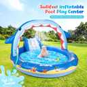 SULIFEEL Dinosaurs Inflatable Play Center Kiddie Pool with Slide and Sprinkler for Children, 96''x59''x39'' Baby Pool for Backyard and Garden