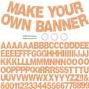 BEISHIDA 116 PCS A-Z DIY Letter Banner Kit Make Your Own Banner Including 111 Letters and Numbers 3 Rope and 2 Threading Device,Customized for Birthday Graduation Wedding Decor Light Orange