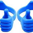 Honsky Cell Phone Stand Holder 2-Pack, Thumbs Up Lazy Phone Stand, Universal Adjustable Flexible Dock for All Phones & Tablets, Cute Perfect Valentine's Day Gifts for Him/ Her, Gifts for Couples, Blue