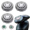 SH60 Replacement Head Blades Series 6000 Compatible with Philips 6000 Series Electric Shaver Razors Replacement Blades for Series 6000 Shaver Cleaning Brush for S6880/81 S6810/82 S6850/85 (1 Count (Pack of 3))