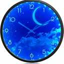 OCEST 12 Inch Night Light Wall Clock, Glow in The Dark Large Digital Display Kids Birthday Present, Silent Battery-Operated LED Wall Clocks for Bedroom Living Room Kitchen