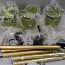 Gold Floor Lamp for Living Room,Bedroom,Tree 3 Light Standing Lamp Mid Century Modern Brass Tall Floor Lamps Vintage Retro Floor Lights Green Glass Flower Lamp Shade Farmhouse Boho Bohemian