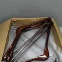 Urby 12pk 21 inch Wide Shoulder Wooden Hangers No Shoulder Bump. Design for Suit, Jackets, Heavy Cloths with Non Slip Pants Bar. Easy-to-Install Hook for Convenient and Quick Setup.