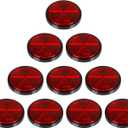 10 Pack Safety Reflectors Red Self Adhesive Round Reflector for Mailboxes Trailer Caravan Truck Lorry or Agricultural Machines