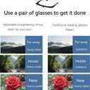Flexvision Adjustable Vision Glasses Flex Focal Length Adjustable with Dial Vision for Near and Far Vision - Men & Women, Unisex