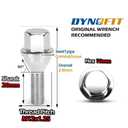 dynofit 12x1.25 OEM/Stock Wheel Lug Bolts, 20pcs ET 28mm Shank 19mm Hex 2.45 inch Length Solid Chrome Studs Set for 2015-2022 Je/ep Renegade, 2018-2022 Compass, 2014-2022 Cherokee and More