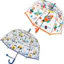 RONIARE 2 Pack Kids Clear Umbrellas for Rain Dome Bubble Umbrella Windproof for Toddler Boys Girls