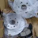 Front Brakes and Rotors Geomet Drilled Slotted Replace for 14-18 Chevy Silverado 1500, 15-20 Tahoe, 15-20 Suburban, 15-20 GMC Yukon, 14-18 Sierra 1500, 580279, 55097, 88963556, 19175334, 25819670