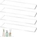 Leinuosen Medicine Shelves Acrylic Medicine Cabinet Replacement Shelves Suitable for Bathroom Living Room Kitchen Wall Mounted and Hanging Cabinet(13.75 Inch,Clear,4 Pcs)