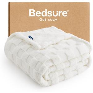 Bedsure GentleSoft White Twin XL Blanket for Bed - Super Soft Cozy Fleece Blankets for Kids, Cute Throws for Girls, Dorm Room Essentials for Girls Teens Back to School, 66x90 Inches