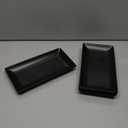 YHOSSEUN Ceramic Serving Platters Set of 4, Rectangular Serving Platters and Trays for Food, Sushi, 9.8 In Serving Dishes for Entertaining, Matte Black Serving Plate Halloween Table Decor