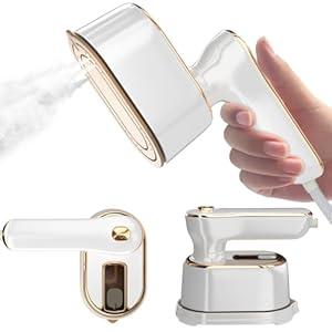 Travel Steamer Iron for Clothes Mini - Portable Ironing Machine Travel Small Size Portable Steamer Travel College Dorm Home Essentials Steamer for Clothes (White)