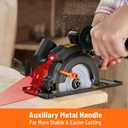 DOVAMAN Circular Saw, 5.8A 4-1/2" Circular Saw w/Laser, Metal Auxiliary Handle, 6 Blades (4", 4"), Cutting Depth 1-11/16" (90), 1-3/8" (45), Ideal for Wood, Soft Metal, Plastic, Tile - MCS01A