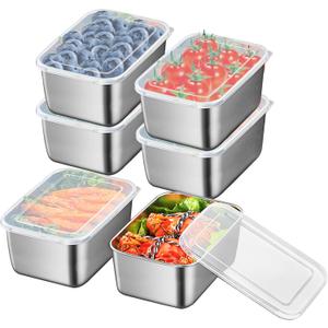 GRZJOPP 12Pcs Stainless Steel Snack Containers Small Food Storage Containers with Lids Perfect Metal Food Containers Prep Bowl Sets for Fruit Candy Nut