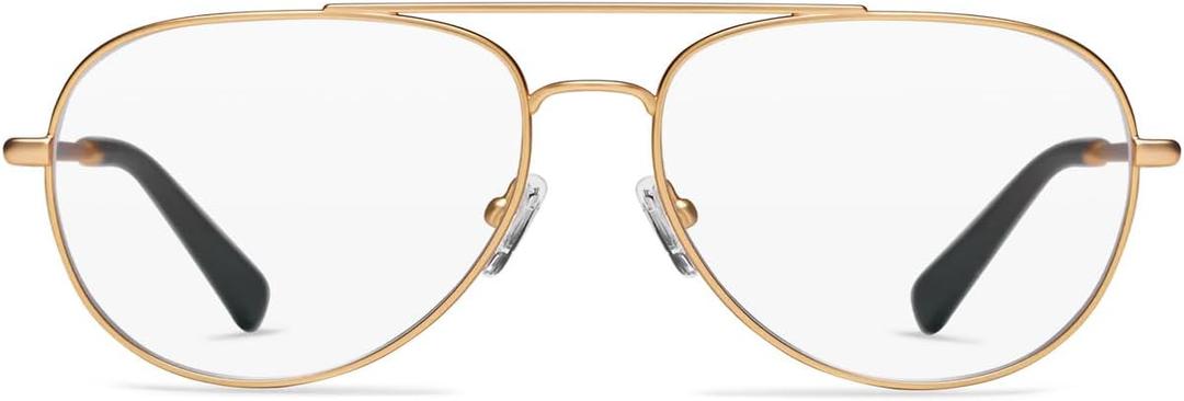 LOOK OPTIC Cooper Reader - Stylish Unisex Ultra-lightweight Reading Glasses with Scratch-Resistant, Prescription-Quality Lenses (Full Magnification - Not Progressives) (Gold, 2.00, multiplier_x)