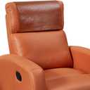 Non Slip Recliner Headrest Protector Washable Faux Leather Headrest Covers for Recliner Chair Waterproof Couch Head Rest Covers for Sofa,Furniture,Office Chair,Theater Seat (Brown)