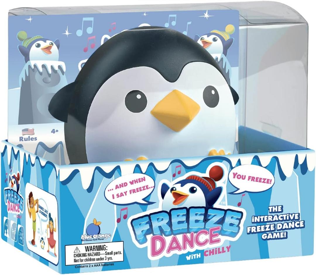 Blue Orange Freeze Dance with Chilly Fun Interactive Children Game - Educational Penguin Music and Dance Game Games - 1 to 4 Players for Ages 4+
