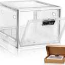 Large Medicine Lock Box for Safe Medication 11.9 x 9.3 x 7.6 inches Lockable Organizer First Aid with Code for Medication Snack Food Home Office Dorms Safety(White)