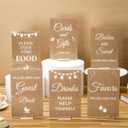 6 Pcs Kraft Baby Shower Table Decorations Acrylic Sign Centerpieces with Stand Take One Sign Birthday Decorations Party Supplies 5 x 7"