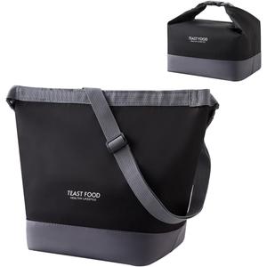 Women Lunch Bag & Lunch Box - Insulated Lunch Box for Women Men, Reusable Lunch Tote, Thermal Lunch Cooler, Crossbody Shoulder Strap for Work, Adult Lunch Bags for Women (Black)