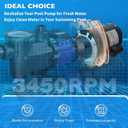 B128 C-Face Pool Pump Motor, M56J Frame,1 HP, 3450 RPM,115/230V,1.4 SF,Full Rated Single Speed, Replacement for A.O. Smith, Hayward, Pentair, Sta-Rite In and Above Ground Pools & Water Pumps
