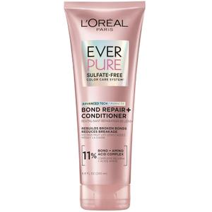L'Oreal Paris Sulfate Free Bond Repair+ Conditioner, Hair Conditioner with Bond + Amino Acid Complex, Strengthens and Repairs Damaged or Color Treated Hair, EverPure, 6.8 Fl Oz