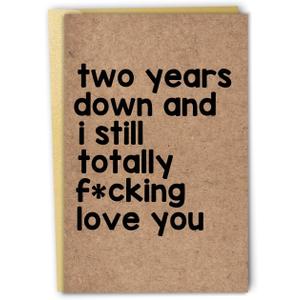 Vintage Two Years Anniversary Card, 2nd Weeding Anniversary Card for Husband Wife, 2 Year Gifts for Anniversary for Him Her, 2 Year Dating Anniversary for Men Women, Two Years Down and I Still Totally Love You (109)