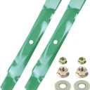 GELASKA GY20850 Mower Blades with Blade Nuts Fits John Deere 42 Inch Mower Blades D110 D100 D105 D130 E120 S100 S120 E100 LA115 LA105 Replaces AM141033 GX22151 UC21583, 2 Pack High Lift