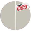 Half-Moon Ceramic Heat Deflector Plates for Kamado Joe Big Joe I, II, III - 19.8 Inch Pizza Stone - Kamado Joe Accessories and Replacement Parts by Smoker Chef - 2-Pack