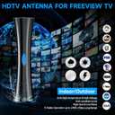 2400+ Miles Range TV Antenna for Smart TV, Upgraded Digital HD Antenna for HDTV Indoor/Outdoor with Amplifier and Signal Booster-Support 360Reception 4K 1080p for All Television-33ft Coax HDTV Cable