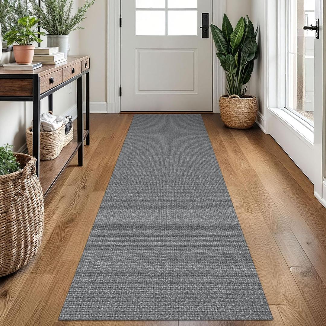 Washable Runner Rug 2x7 Ft Non Slip Runners for Hallways Cotton Rubber Backed Kitchen Runner Braided Indoor Floor Carpet Runners for Entryway, Hallway, Kitchen, Bedroom