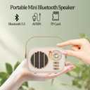 Retro Bluetooth Speaker,Vintage Decor,Mini Wireless Bluetooth Speaker,Gifts for Women Men Teenage Girls,Cute Portable Old Fashion Style for Kitchen Desk Bedroom Office Party (Beige)