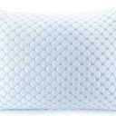 Clara Clark Cooling Pillows for Sleeping - Memory Foam Pillows - Luxury Gel Pillow with Reversible Cover Cool to Velvety - Breathable Bed Pillows for Side Sleepers - Queen - 18 x 26