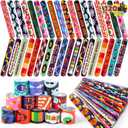 JOYIN 120 PCS Halloween Slap Bracelets for Kids Gift, 24 Designs Halloween Bracelets Bulk for Goodie Bag Fillers, Friendship Bracelets for Halloween Party Favor Supplies