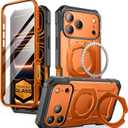 SUPCASE for iPhone 17 Pro Max Case (UBGrip Pro), [Built-in Tempered Glass Screen Protector & Stand] [Camera Control Cover] [Compatible with MagSafe] Full Body Heavy Duty Magnetic Phone Case, Coral