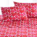 Marimekko - Pillowcase Set, Cotton Percale Bedding, Smooth & Cool Home Decor (Mini Unikko Red, Standard)