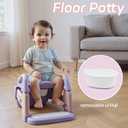 Snugzy Toddler Potty Training Seat 3-in-1 Foldable Potty Training Toilet with Step Stool Adjustable Potty Chair with Urinals (Pink Purple)