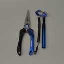 TRUSCEND Lockable Handy Fishing Pliers with Innovative Ergonomic Handle, Saltwater Corrosion Resistant Teflon Coated Fishing Tool, Multi-Function Fishing Gear with Mo-V Cutter (Blue)