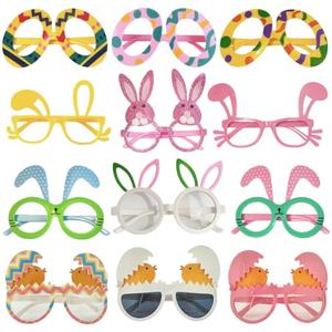 JAKADYUKS Easter Glasses 12Pcs Party Favors Decorations Supplies Photo Booth Props Classroom Prize Easter Gifts Easter Eggs Basket Stuffers Fillers, Easter Eggs Bunny and Chick Eyeglasses