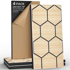 ArtVivid 4 Pack Acoustic Wall Panel, Soundproof Foam Panels for Wall