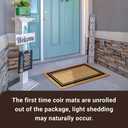 KANKUN Coco Coir Door Mat with Heavy Duty Backing, Welcome Doormat (17" x 30"), Doormat Entrance (Border)