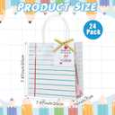 Frienda 24 Pcs Teacher Appreciation Gift Bags with Measuring Tape Ribbon Thank You Tags Clear PVC Notebook Style Gift Bags with Handle for Graduation End of Year Back to School Classroom Celebration