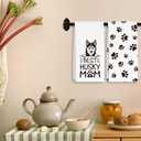 Best Husky Mom Towels Dish Towels Dishcloth, Dog Mom Gifts for Women Dog Lovers, Cute Dog Husky Decor for Kitchen Bathroom Home, 16 x 24 Farmhouse Decoration Hand Towels Set of 2. (068)
