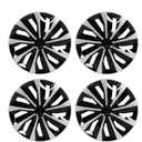 ABX Hubcap Wheel Covers Hub Caps 16 Inch Set of 4 Black & Silver Universal Wheel Rim Cover R16 Stylish Car Decor Wheel Covers for Toyota Camry Nissan Mazda (Black-A1, 16 inch)