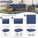 Aoxun 11pcs Patio Cushion Covers Replacement, Waterproof Outdoor Furniture Cushion Covers with Zipper and Non-Slip Bottom, Patio Sofa Couch 3 Sizes for Patio Sectional, Covers Only (Navy)