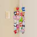 2 Pack Stuffed Animal Storage Chain Boho Room Decor, Hanging Stuffed Animal Holder with 20 Metal Clips, Macrame Plush Toy Corner Organizer for Kids Baby Nursery Bedroom Playroom Wall Decor