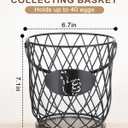 Egg Basket for Gathering Fresh Eggs, Round Egg Collecting Basket with Handle, Egg Holder Countertop Decor & K-Cup Organizer (Metal)