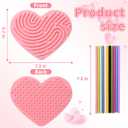 Sensory Activity Board Sensory Toys for Kids Calming Fidget Toy for Stress Relief,Anxiety,ADHD,Silent & Mess-Free,Autism Sensorys Products for Kids 3+ & Adults,Travel Activity Toys (Pink Heart Shape)